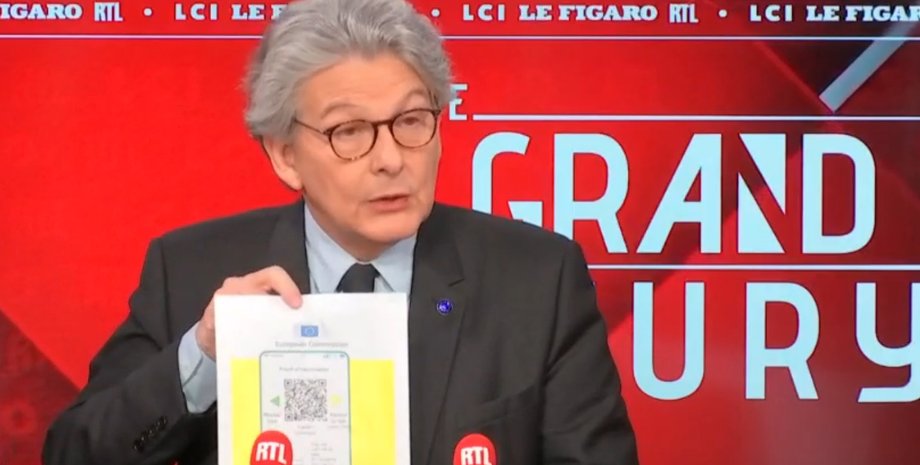 Еврокомиссия, Тьери Бретон, сертификат, вакцинация