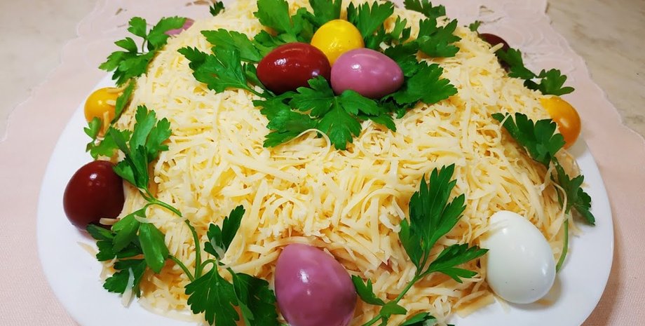 Салат "Пасхальный венок", праздничный салат, салат на пасху, пасхальный салат, праздничный салат, пасха 2023