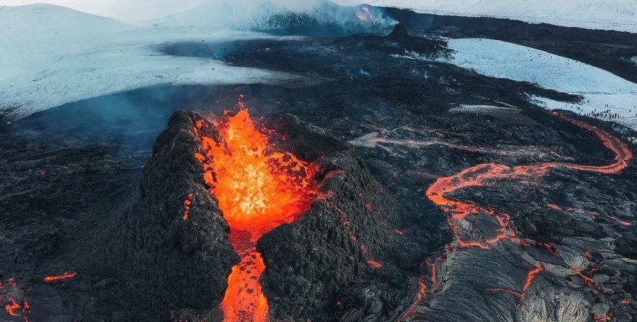 исландия, вулкан, извержение вулкана