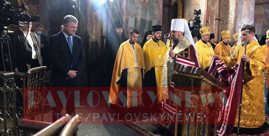Празднование второй годовщины создания ПЦУ, петр порошенко, софия киевская, торжество, томос