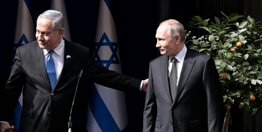 Біньямін Нетаньяху, Володимир Путін, прапор Ізраїлю, дерево