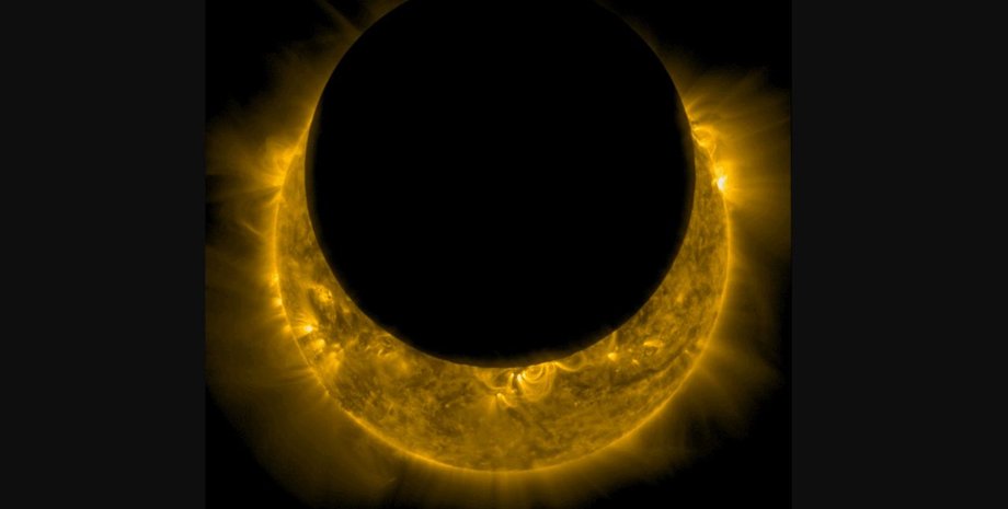 сонячне затемнення, Сонце, Місяць, фото