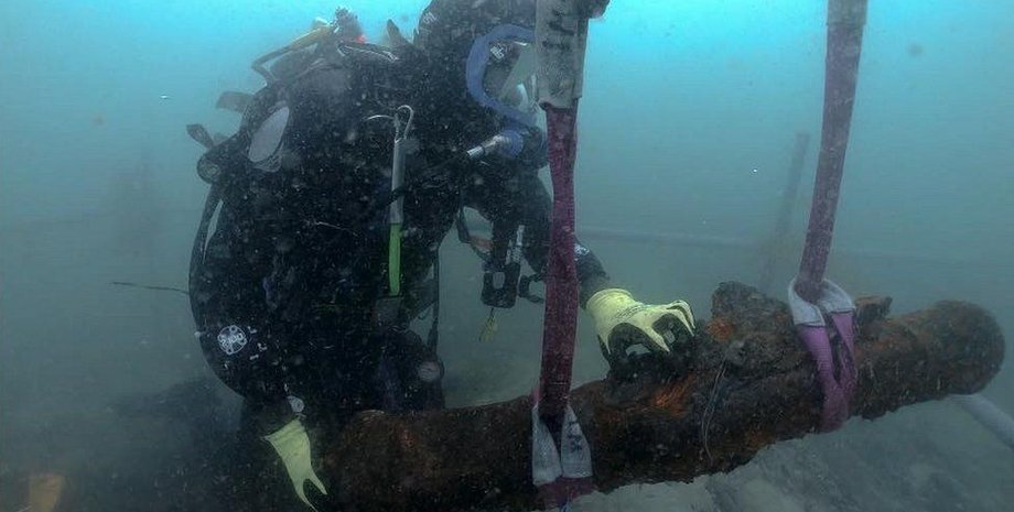 дайвер, руль, вода, фото