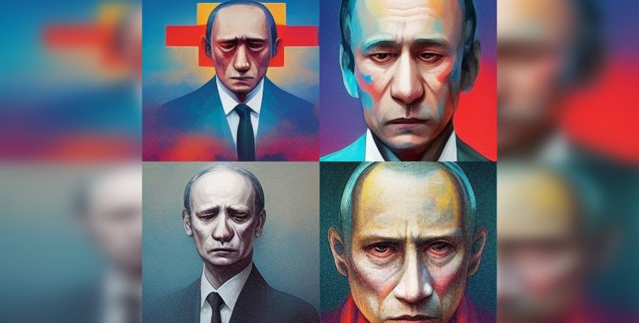 Путін, портрет, Midjourney, ШІ