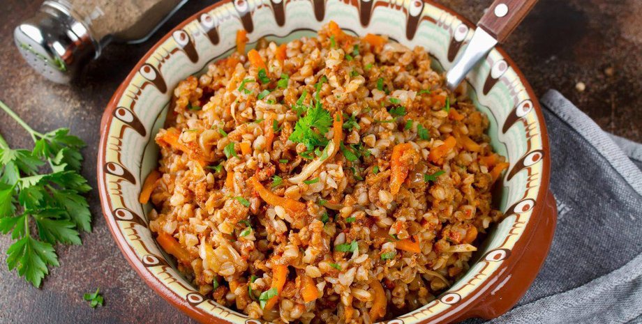 гречка по-купецькому, гречана каша, каша з фаршем