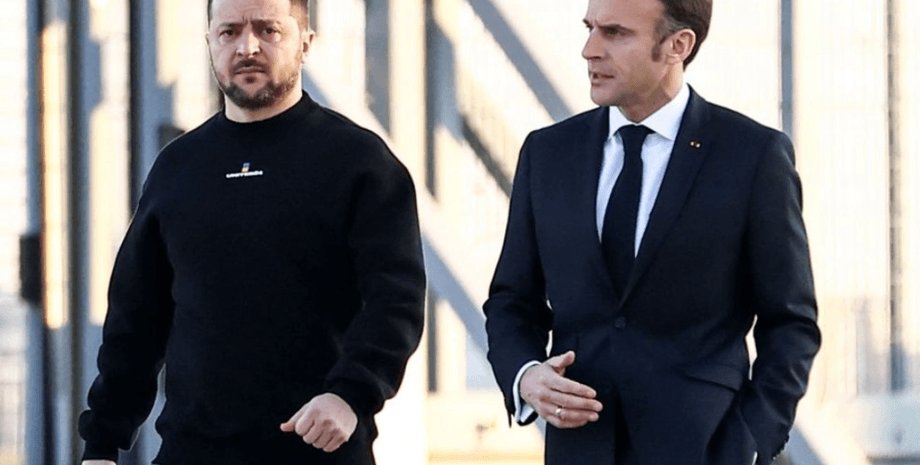 Макрон и Зеленский и Макрон