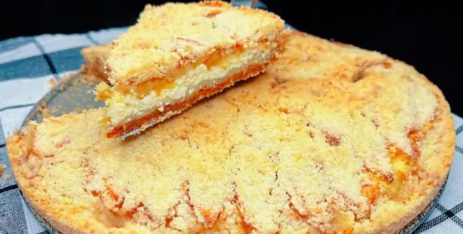 Насипний пиріг з сиром, пиріг, смачний пиріг