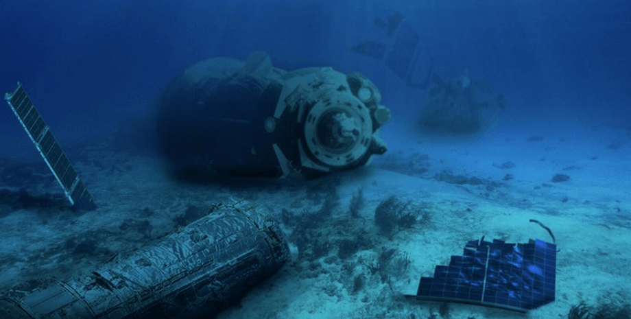 Точка Немо, затонувшие корабли, корабль, океан, вода, космос, астронавт, Жюль Верн, остров, самая далека точка, МКС