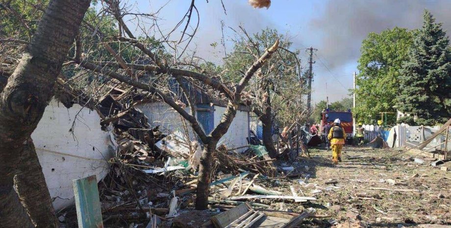 Удар по ЖД-станции в Чаплино