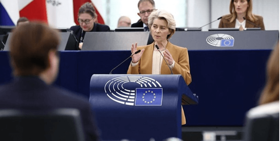 интеграция ОПК Украины, оборонные возможности ЕС, Еврокомиссия, Урсула фон дер Ляйен, пленарное заседание Европарламента