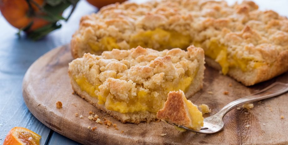Торт с апельсиновым кремом, торт, торт рецепт, торт простой рецепт, крамбл