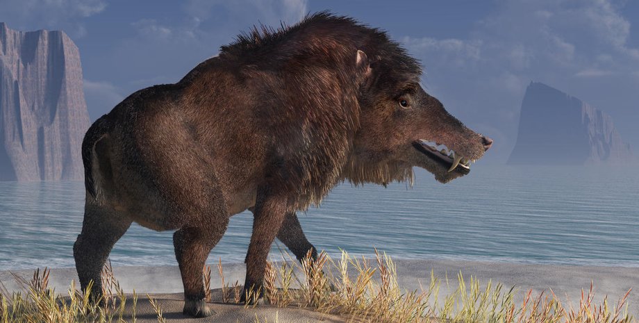 энтелодонт, рисунок, трава, вода