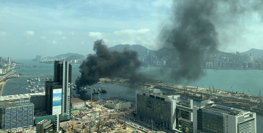 пожежа, пожежа в Гонконзі, НП на пристані в Гонконзі