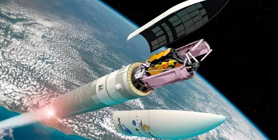 Телескоп Уэбба, полет в космосе, телескоп в ракете