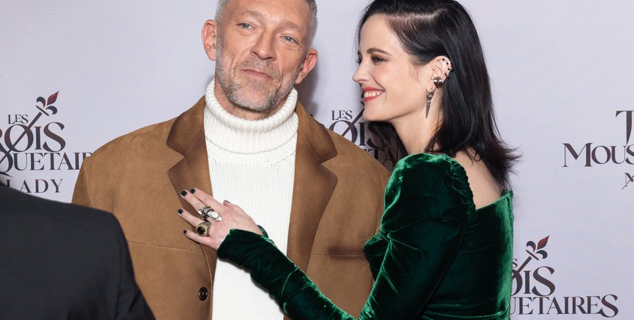 Венсан Кассель та Єва Грін, три мушкетери фільм 2023, єва грін на червоній доріжці, венсан кассель вийшов на публіку