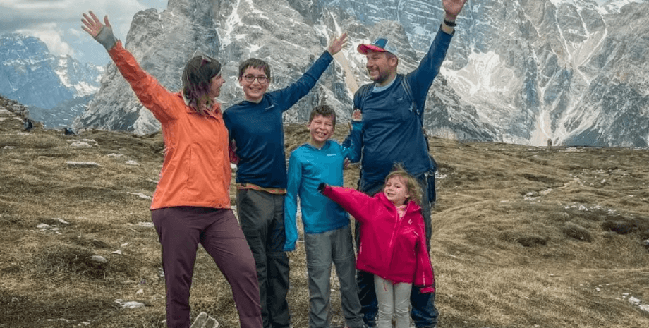 родители, дети, горы