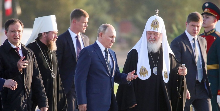 Президент РФ Володимир Путін, путін з патріархом кирилом, путін з мединським