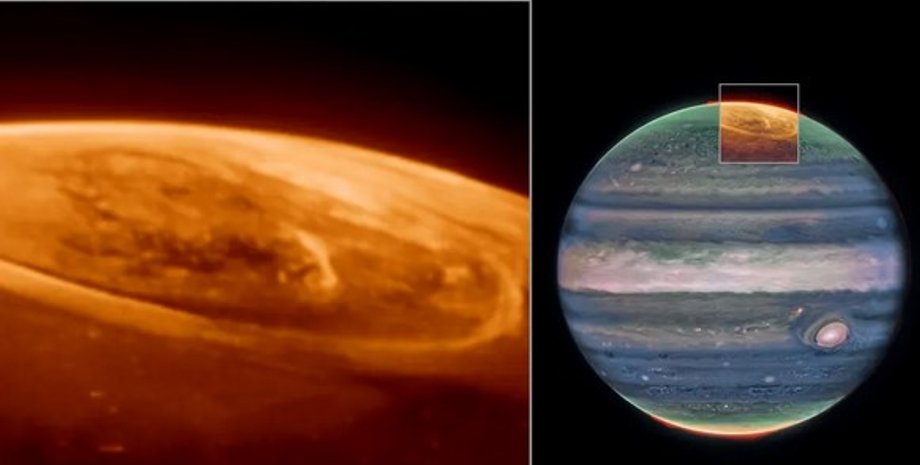 Юпитер полярное сияние