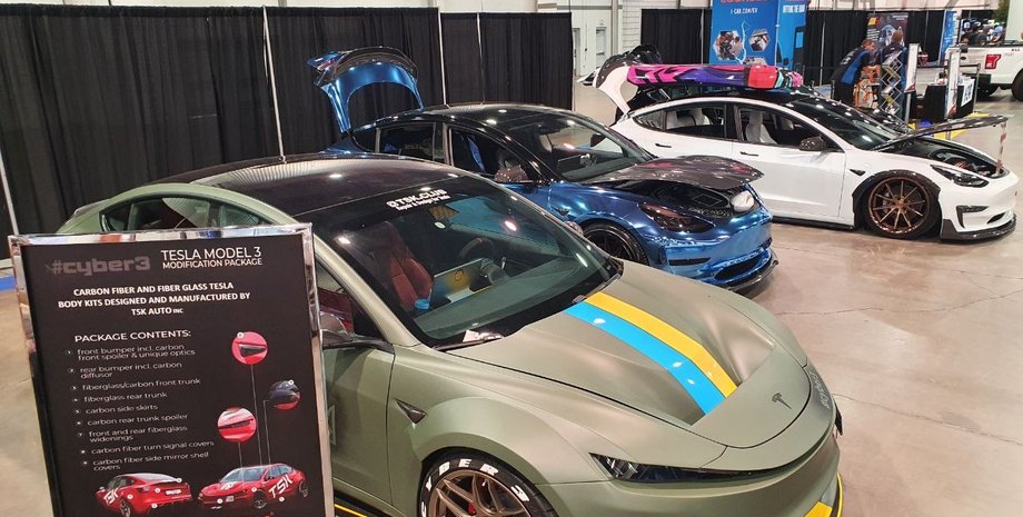 Tesla на шоу SEMA, шоу SEMA, Tesla Model S, Tesla Model 3, тюнинг Tesla, тюнинг Tesla Model S, тюнинг Tesla Model 3