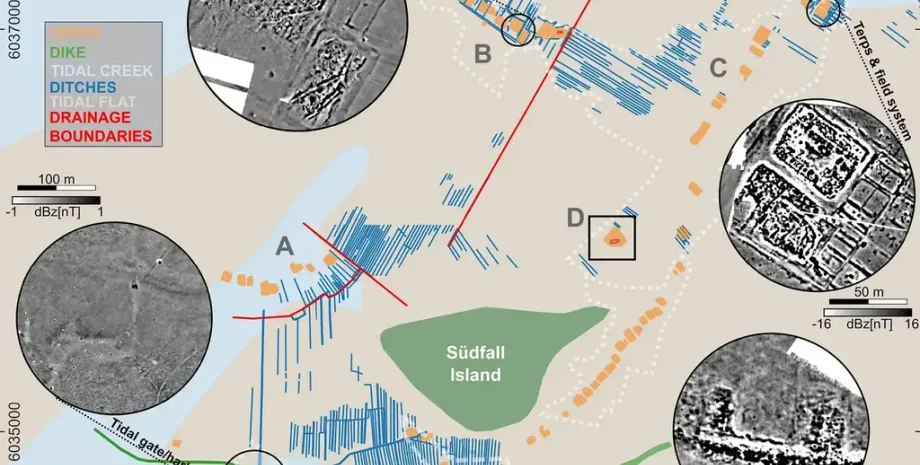 археологи, археология, находка, исследование, город, Средневековье, Рунгольт, поселение, курган, церковь, сооружение, артефакты, предметы, потоп, наводнение