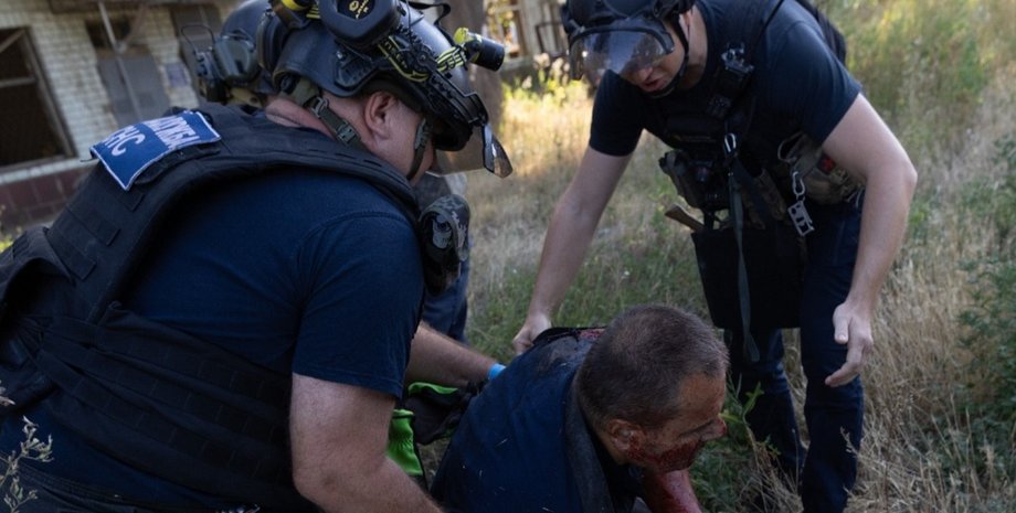 Константиновка, удар по спасателям