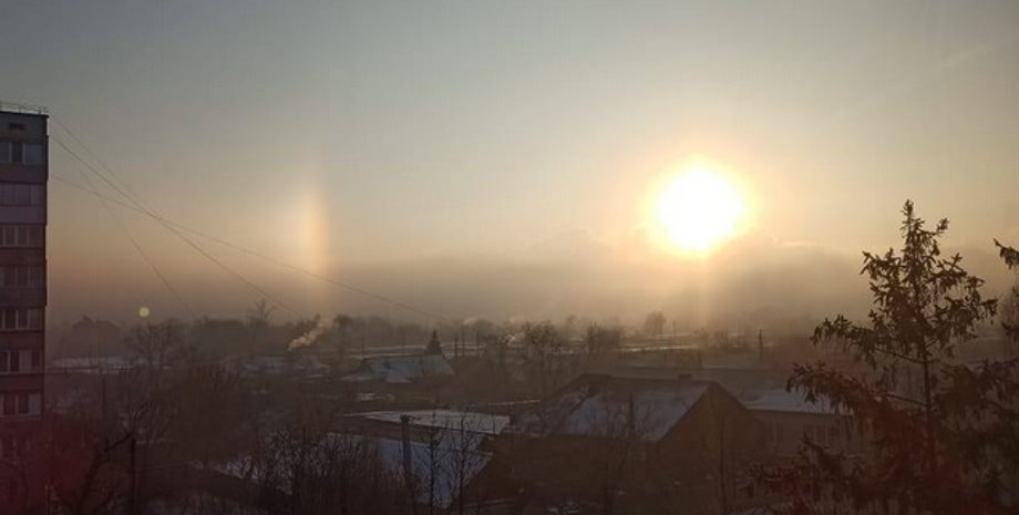 атмосферное явление, Кривой Рог, гало, небо, погода