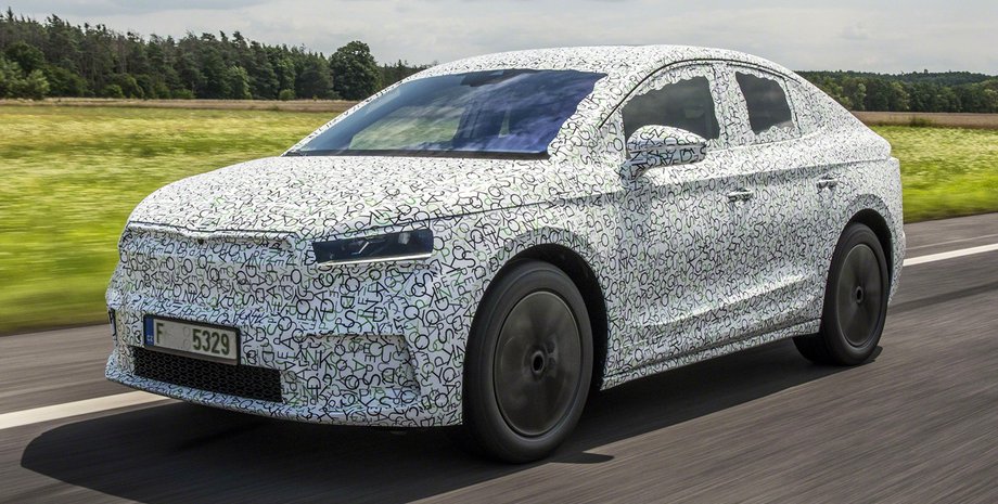 Skoda Enyaq Coupe iV в камуфляжі, випробування, шпигунські фото, авто в камуфляжі, нова модель,