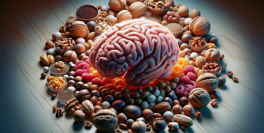 мозок горіхи, ягоди, вітаміни