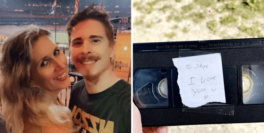 Подружжя знайшло відеокасету із запискою, стара відеокасета, відеомагнітофон, VHS, закохані, подружжя, чоловік і дружина, сімейна цінність
