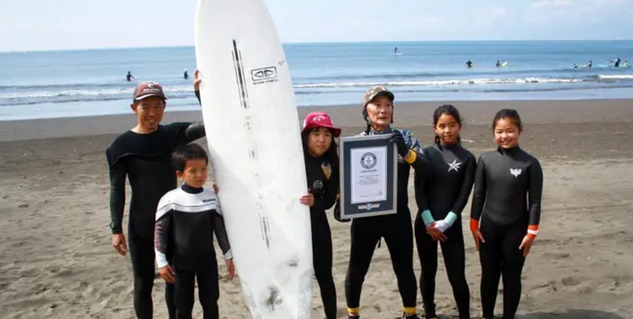 Серфінг, чоловік, діти, пляж, дошка, море, океан, рекорд