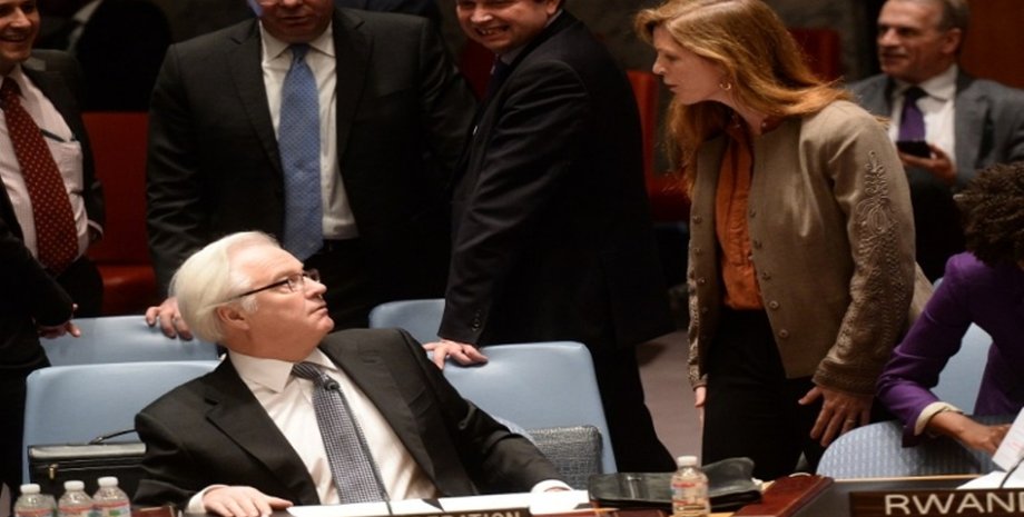 Саманта Пауэр и Виталий Чуркин/ Фото: кадр из видео Youtube