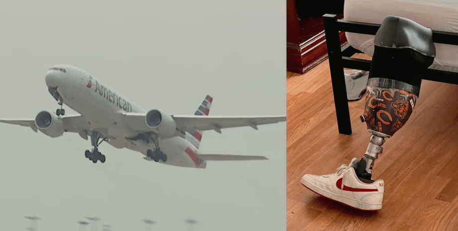 Літак, протез, протез ноги, American Airlines, загублений багаж, втратили протез
