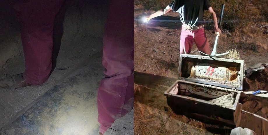 Старый сундук, находка в саду, символика СС, прогулка с металлоискателем, нашли сундук в земле, коллекционеры военного оружия, крутые артефакты