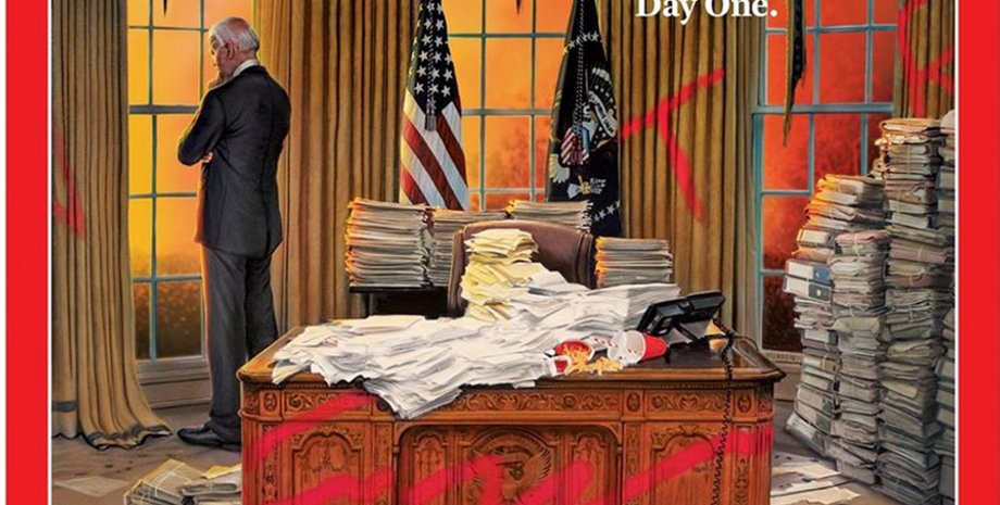 Time, обложка, овальный кабинет, джо байден, трамп