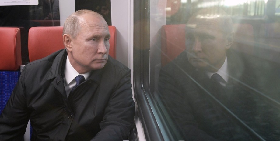 володимир путін, президент Росії Путін, Путін Президент Росії, Путін в поїзді, сумний Путін