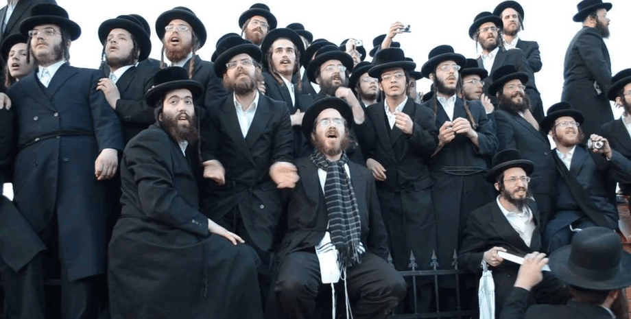 євреї, хасиди, натовп, чоловіки