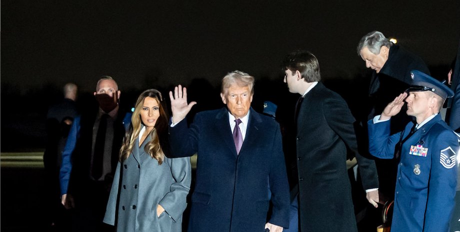 Дональд Трамп, Мелания Трамп, Бэррон Трамп, Вашингтон, инаугурация, фото