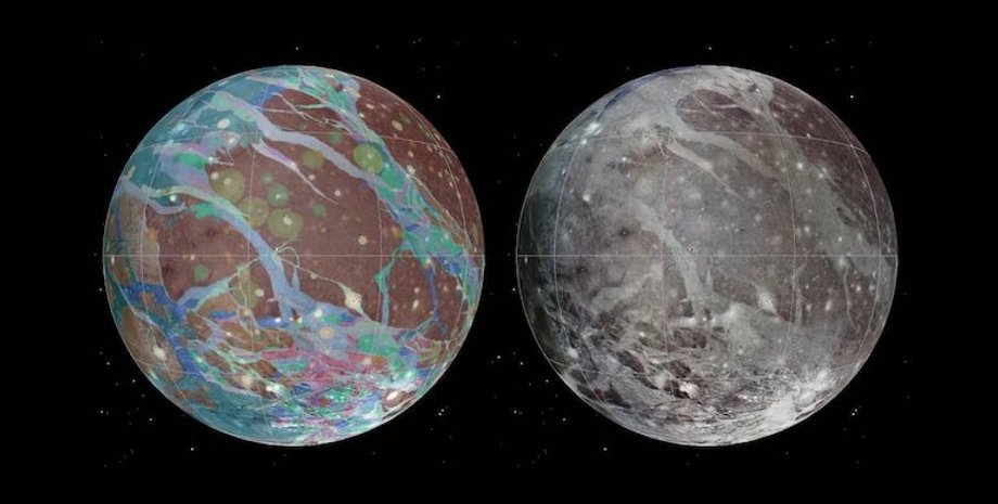 Ганимед, спутник, карта, фото