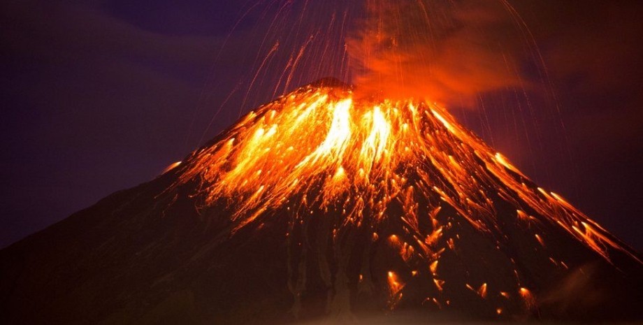 Вулкан, извержение вулкана, лава