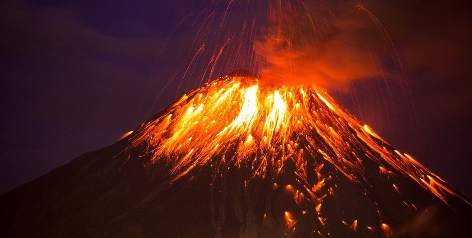 Вулкан, извержение вулкана, лава