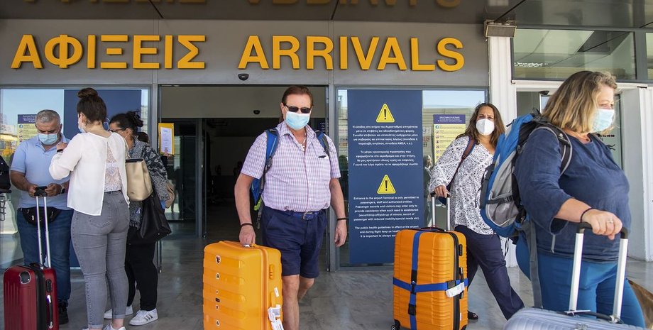 Афины, аэропорт, туристы,