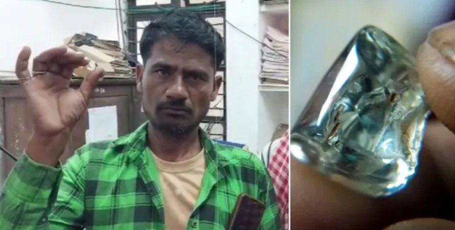 Мужчина нашел бриллиант, бриллиант, драгоценный камень, редкая находка, продадут на аукционе, заметил бриллиант в грязи, искали золото