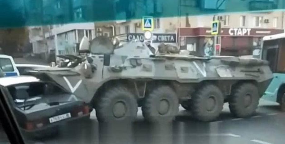 БТР, война, легковушка, ДТП, Луганская область