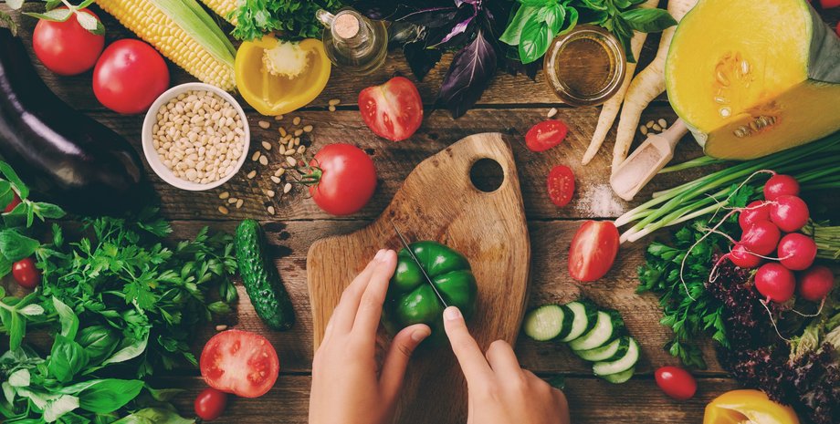 доска, нож, руки, готовка, пища, фото