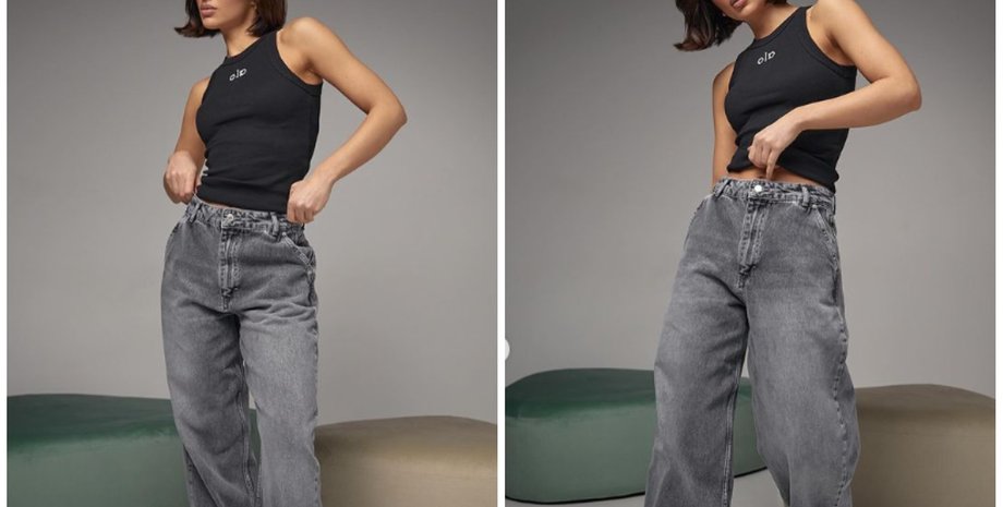 Серые джинсы