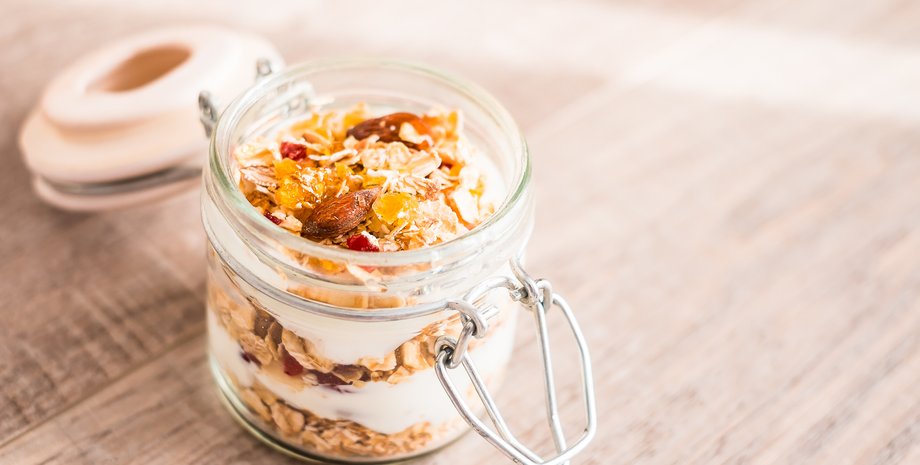 овсянка в банке, ленивая овсянка, рецепт овсянки, простой рецепт овсянки, замоченная овсянка на ночь