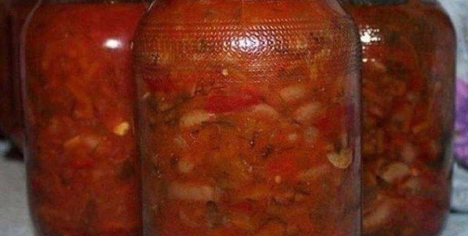 салат, заготовки на зиму, консервация