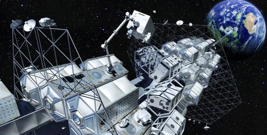 Космический лифт в представлении художника. Obayashi Corporation