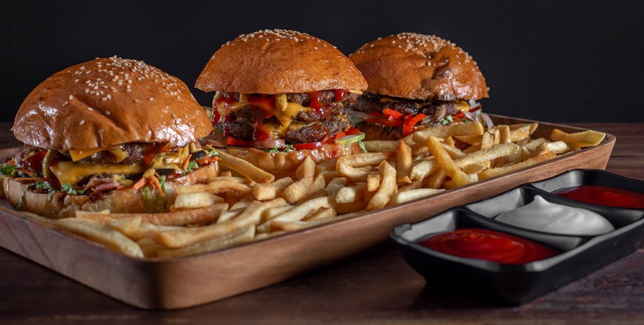 картошка фри и бургеры соус, фастфуд