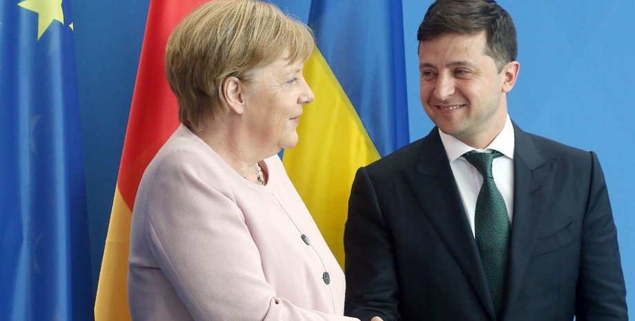 Зеленский, Меркель, брифинг,